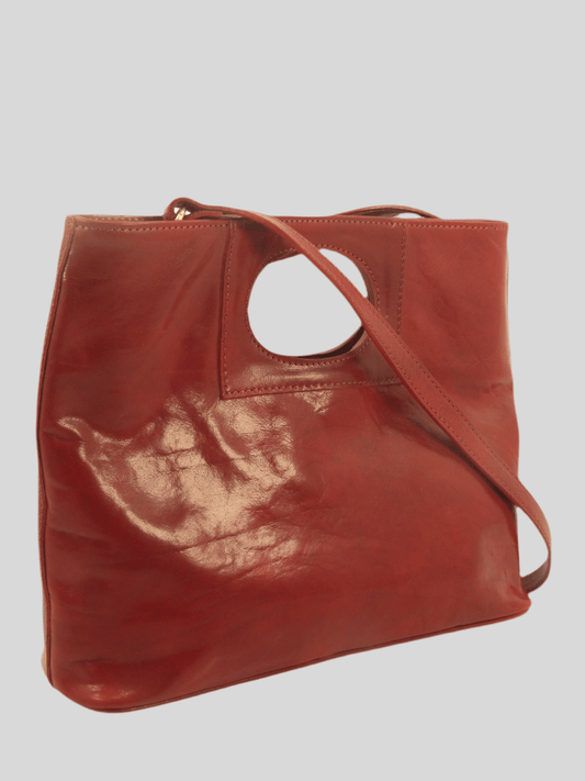 Borsa in Cuoio conciato al vegetale, interno tre scomparti, dalla linea classica - Mahzel