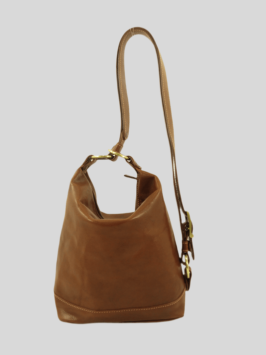 Secchiello e mono spalla in cuoio al vegetale - Mahzel