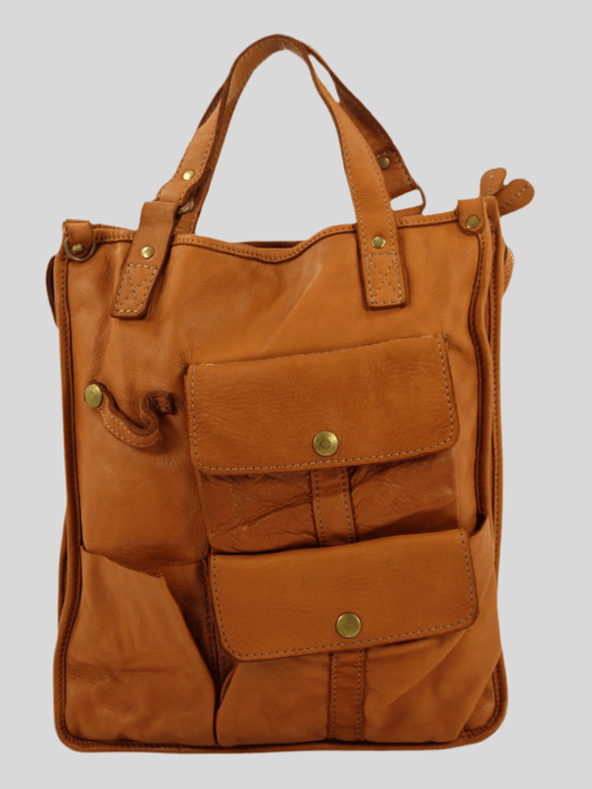 Borsa/cartella tinta in capo in pelle morbida Iris-Mahzel