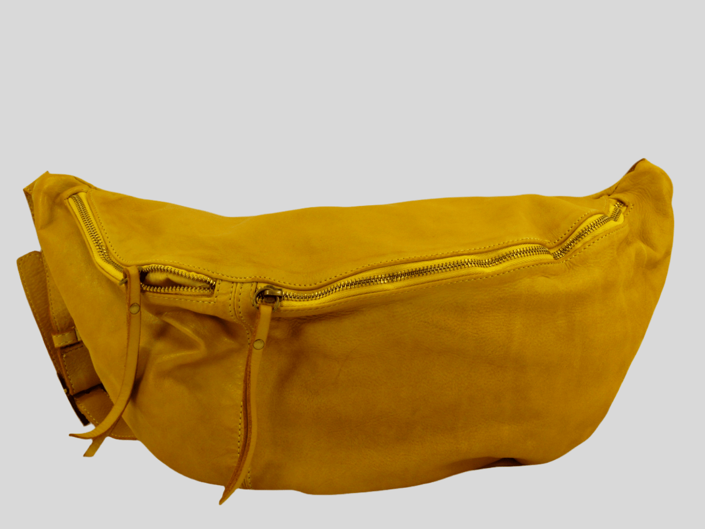 Mono spalla marsupio in pelle lavata costruito in maniera artigianale - Mahzel