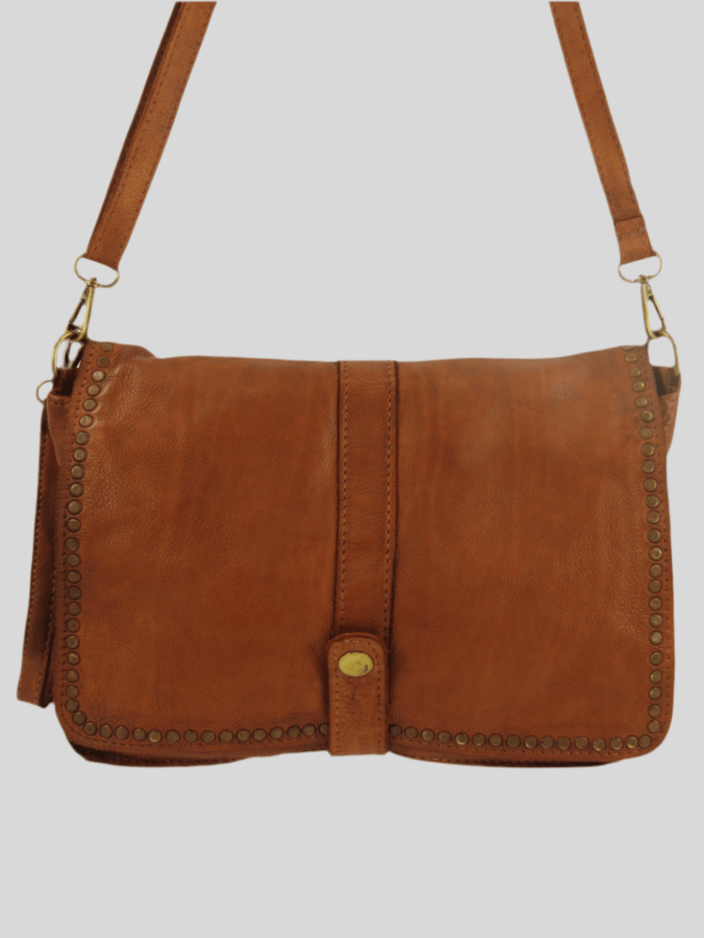Borsa tracolla e a mano in pelle morbida decorata con borchie Giorgia-Mahzel