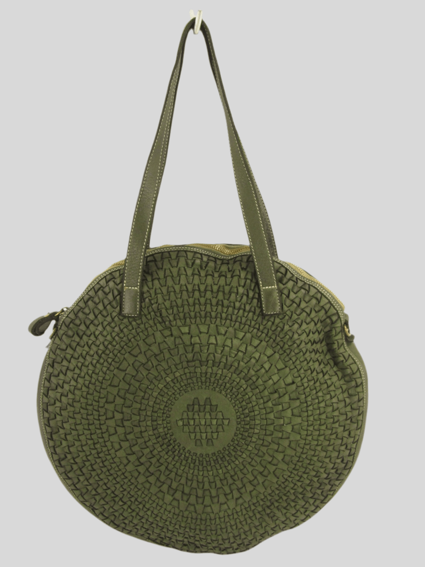 Borsa rotonda in pelle morbida con disegno intrecciato Nausica - Mahzel
