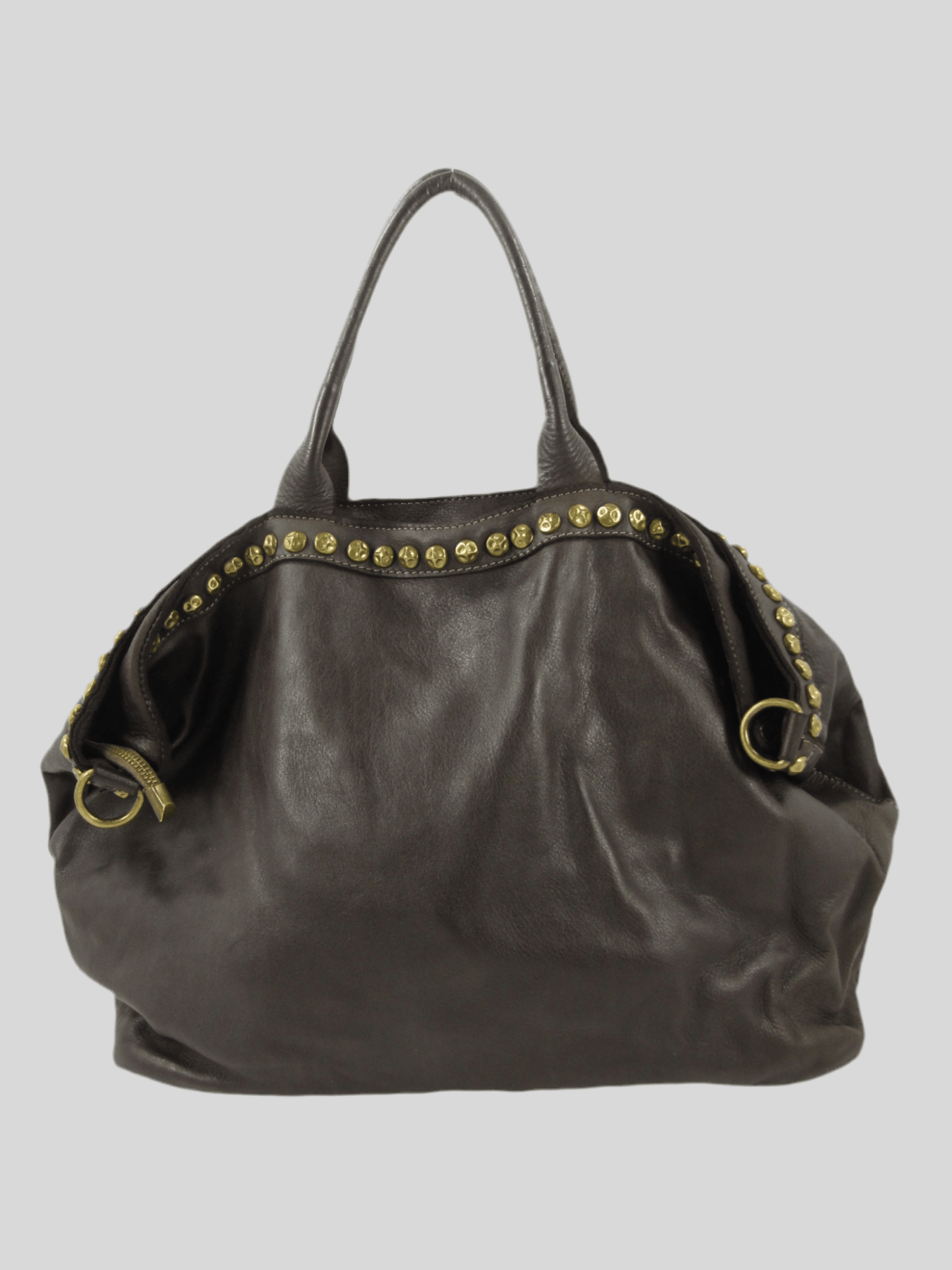 Bauletto grande in pelle morbida Penelope decorato con borchie - Mahzel