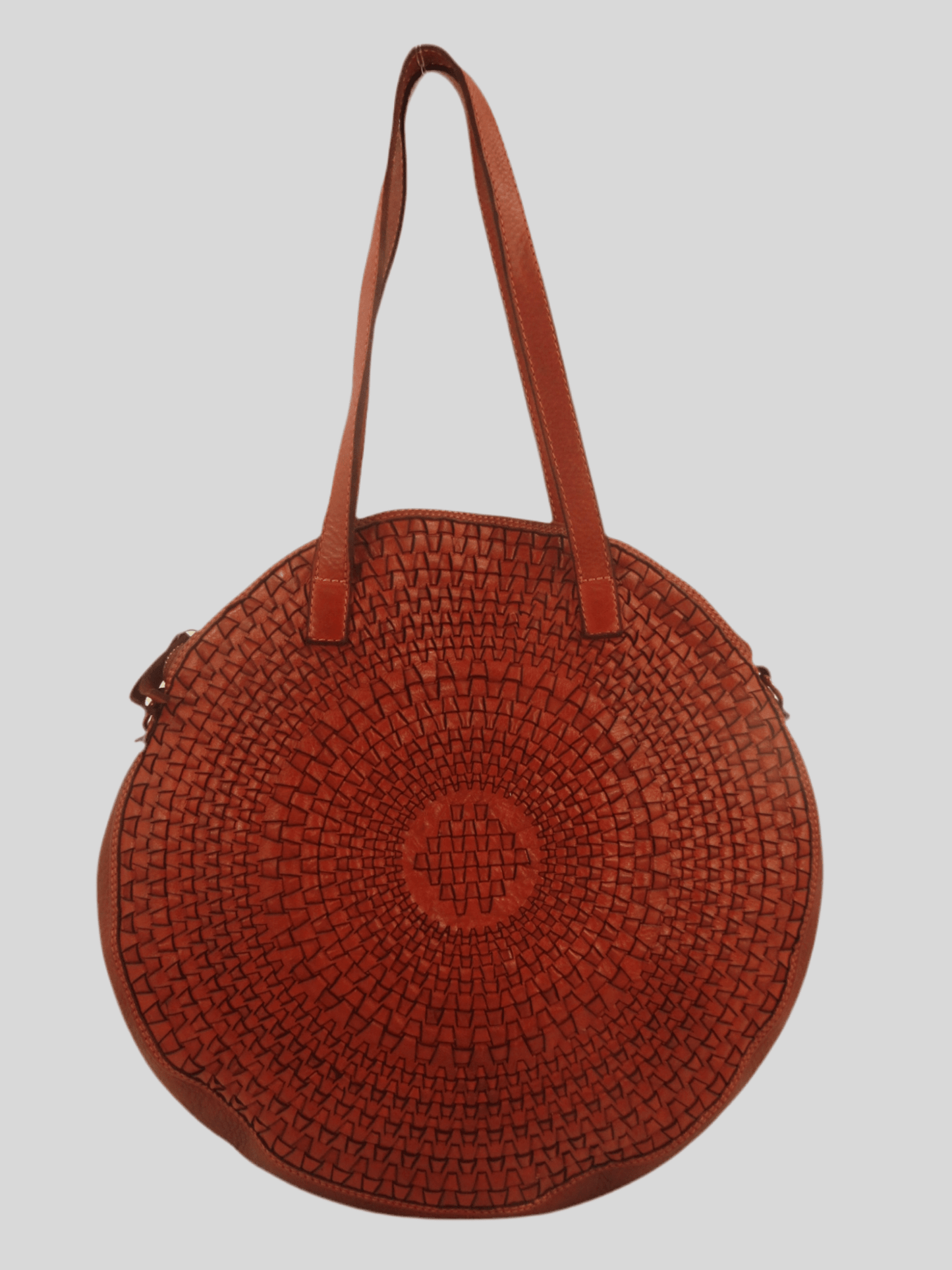Borsa rotonda in pelle morbida con disegno intrecciato Nausica - Mahzel