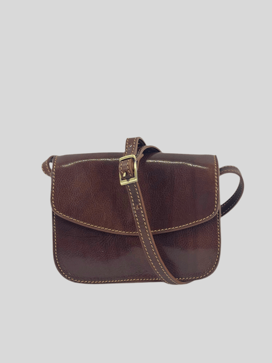 Borsetta cuoio tamponato a mano