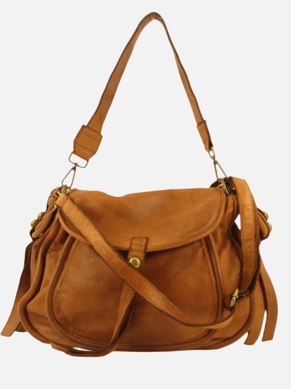 borsa postina claudia in pelle lavata mahzel made in italy tracolla regolabile e rimoibile