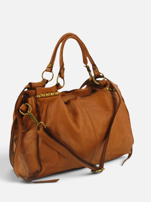 borsa pelle mahzel made in italy vista laterale