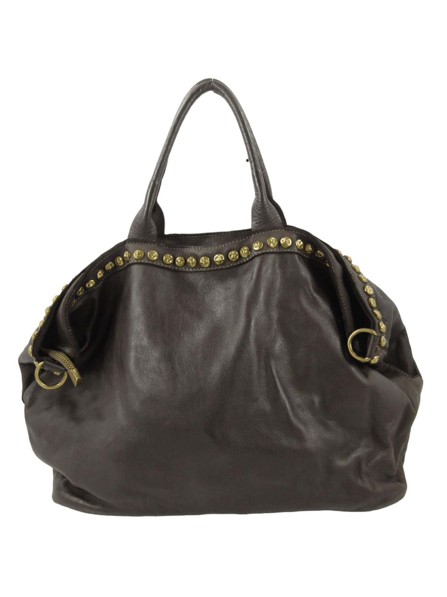 Bauletto grande in pelle morbida Penelope decorato con borchie - Mahzel