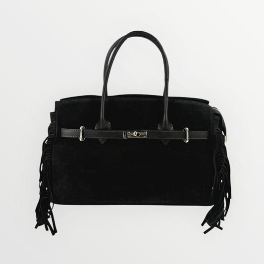 Borsa in camoscio con frange