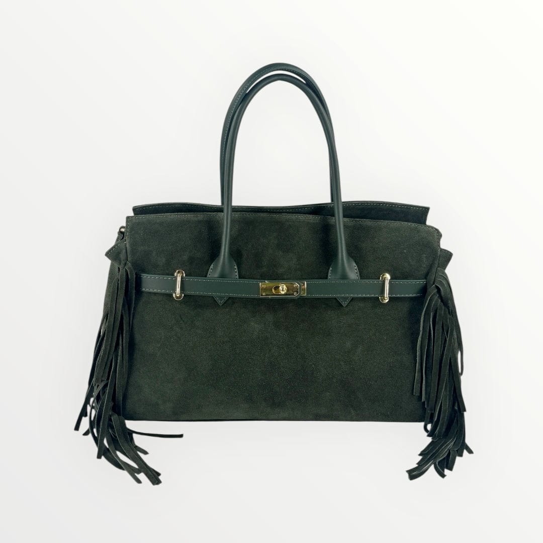 Borsa in camoscio con frange