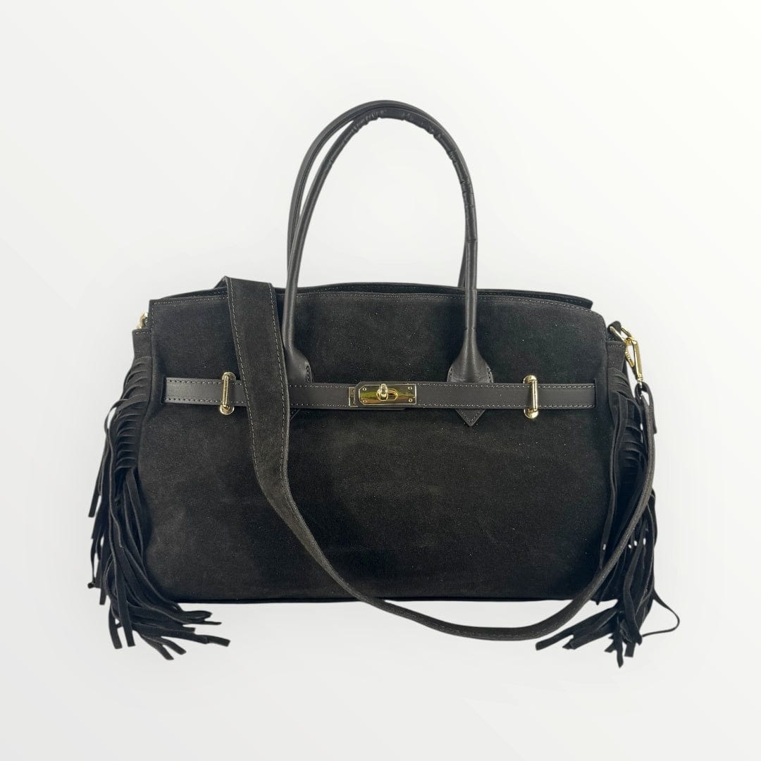 Borsa in camoscio con frange
