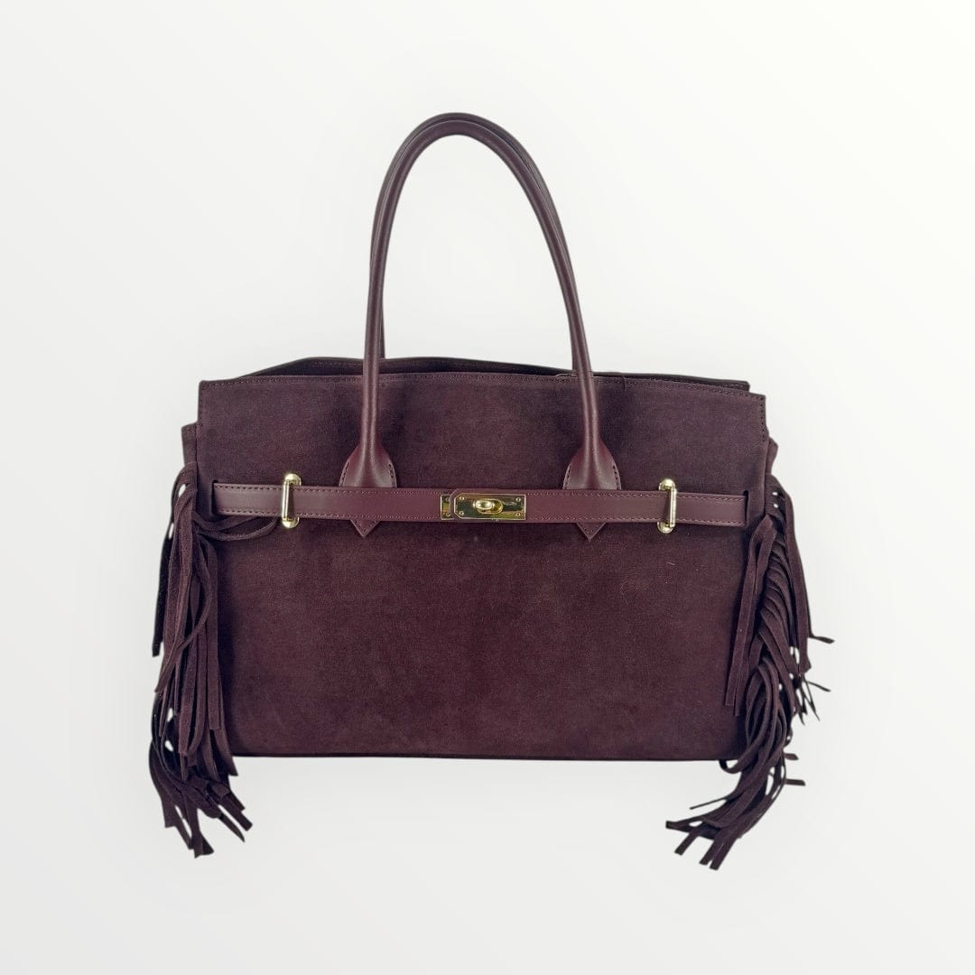 Borsa in camoscio con frange