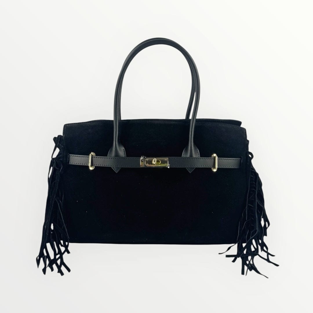 Borsa in camoscio con frange