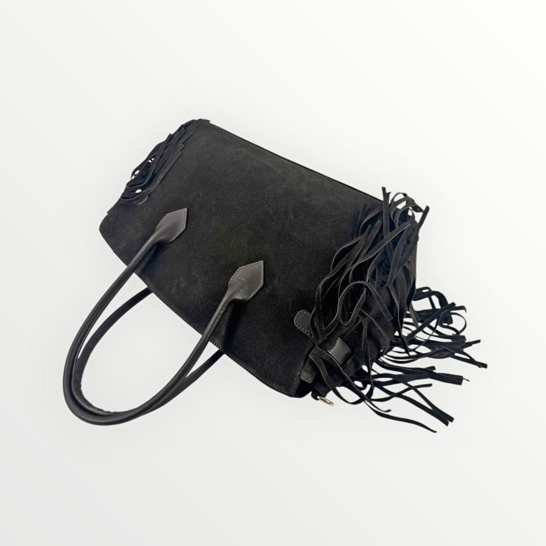 Borsa in camoscio con frange