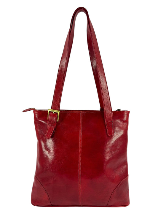 Borsa a spalla in Cuoio tamponato a mano