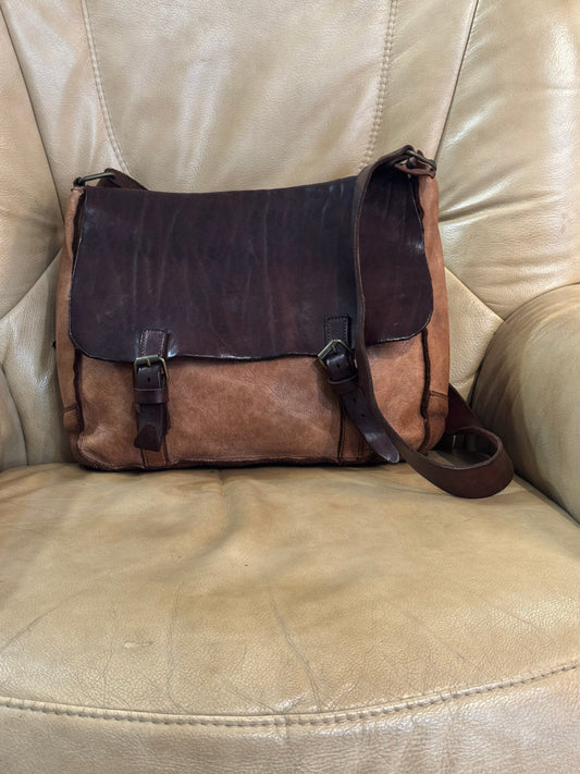 Messenger bag in vacchetta e cuoio tinto in capo Country P.-Mahzel