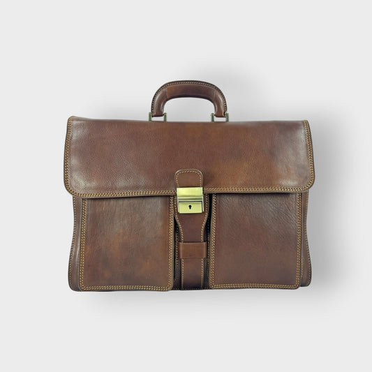 Cartella in cuoio conciato al vegetale Berlino- Mahzel