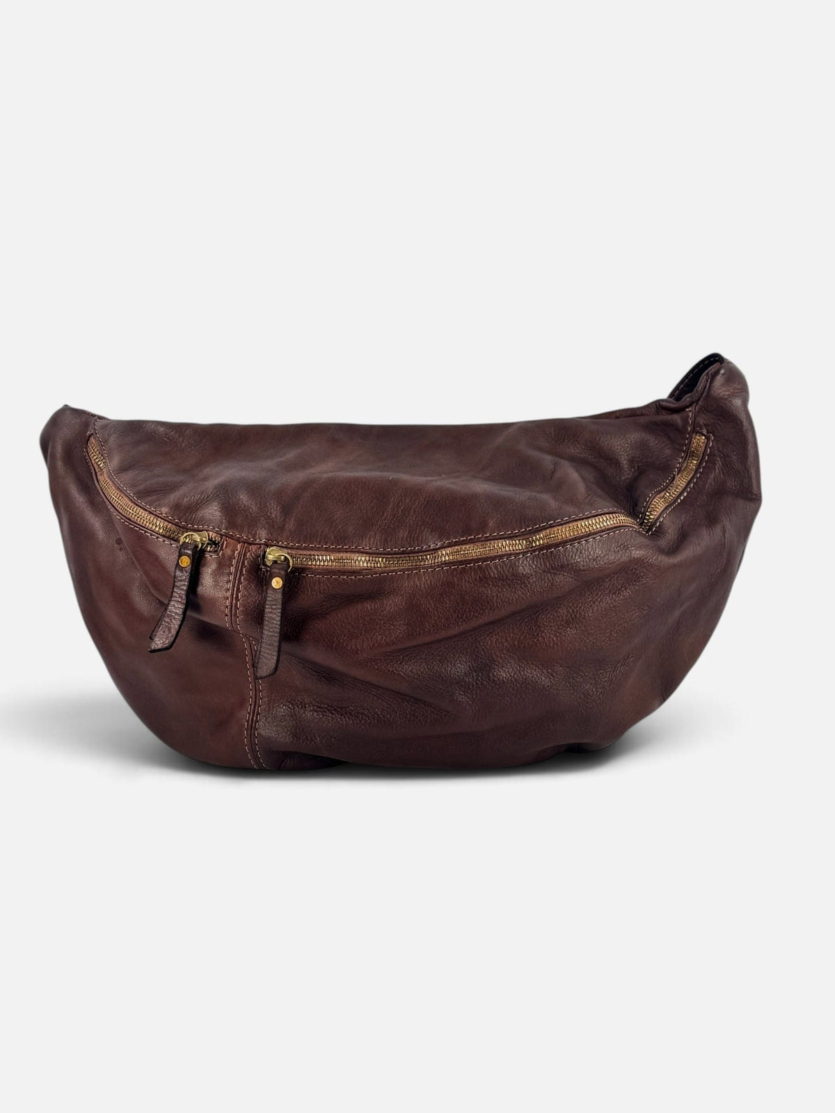 Mono spalla marsupio in pelle lavata costruito in maniera artigianale - Mahzel