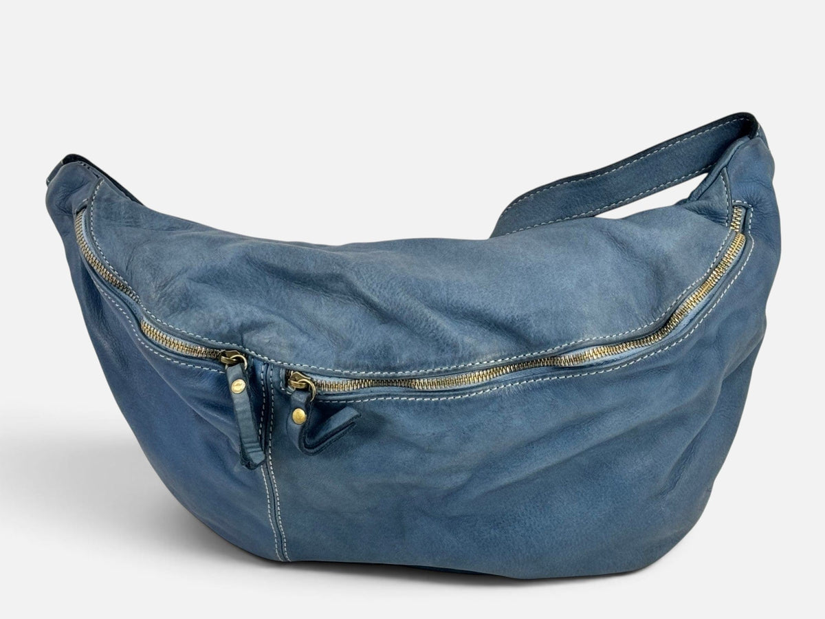 mono spalla mahzel pelle lavata jeans