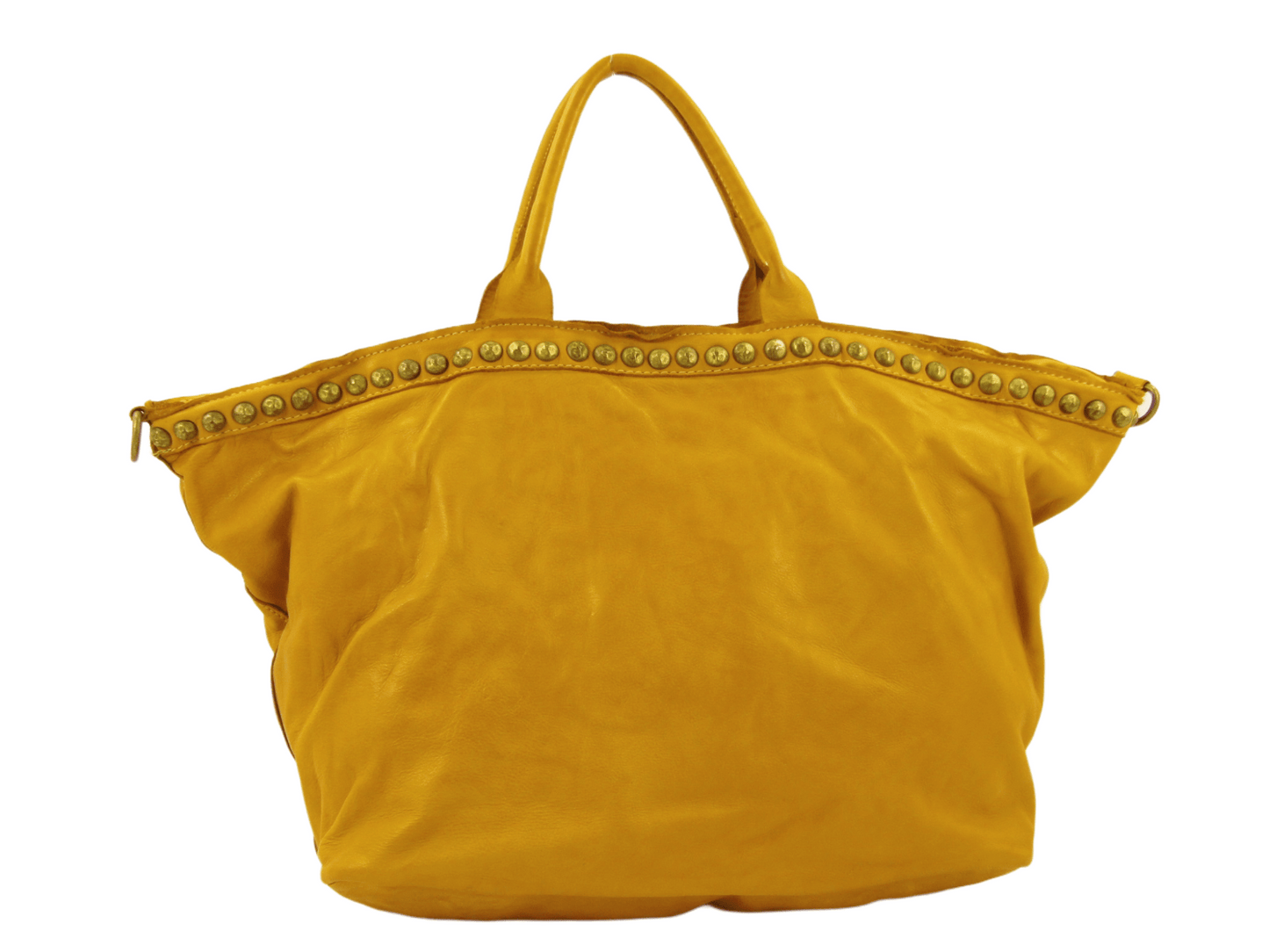 bauletto grande in pelle morbida tinto in capo colore giallo