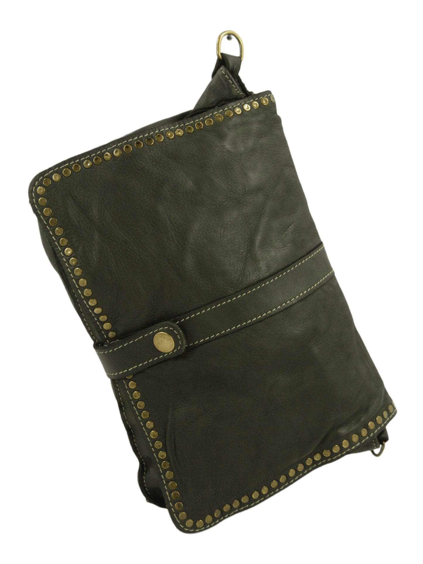 Borsa tracolla e a mano in pelle morbida decorata con borchie Giorgia-Mahzel