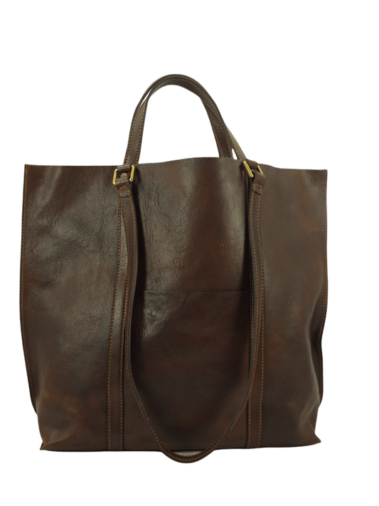 Shopper cuoio con doppio manico | Mahzel