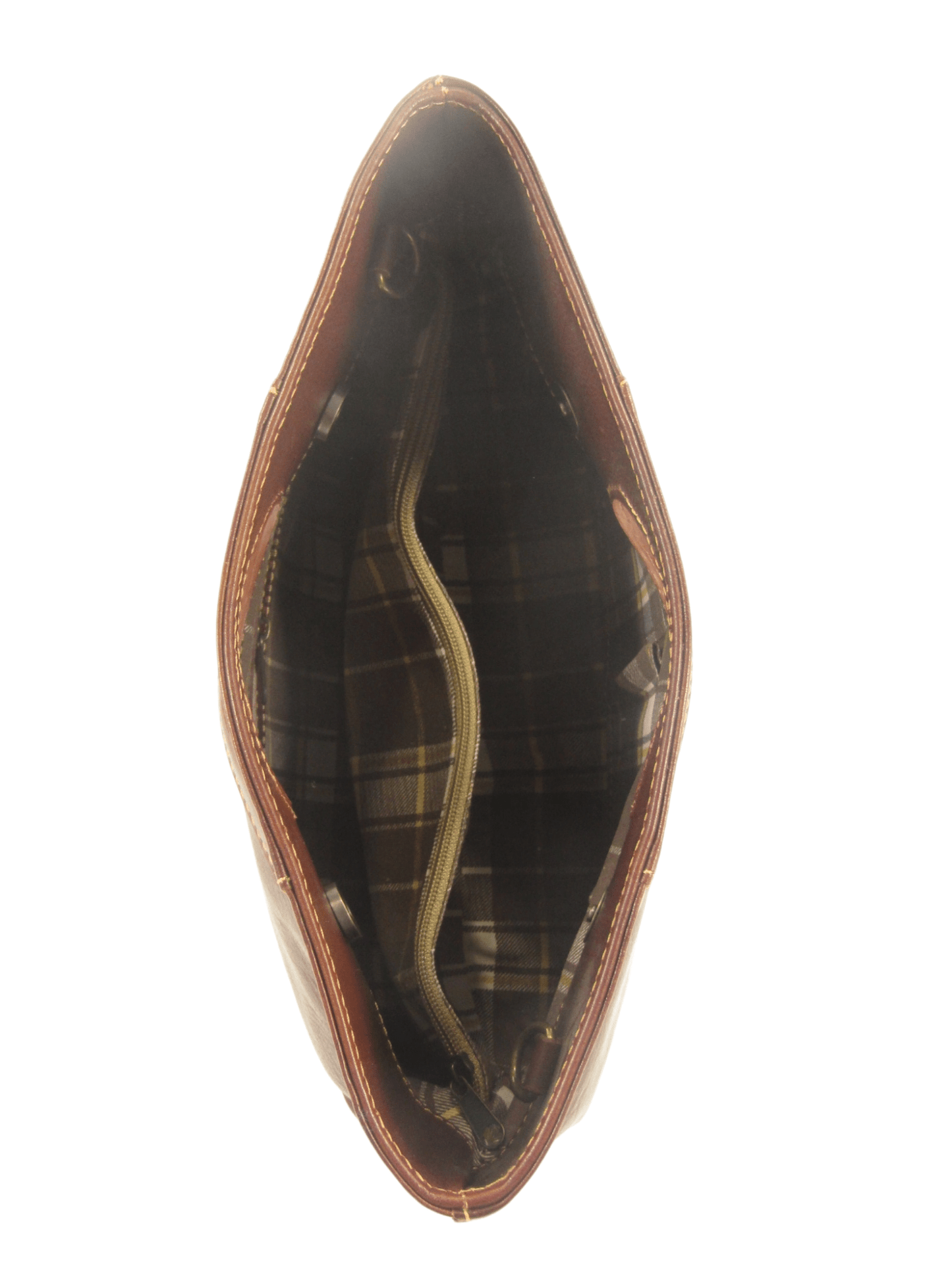 Borsa in Cuoio conciato al vegetale, interno tre scomparti, dalla linea classica - Mahzel