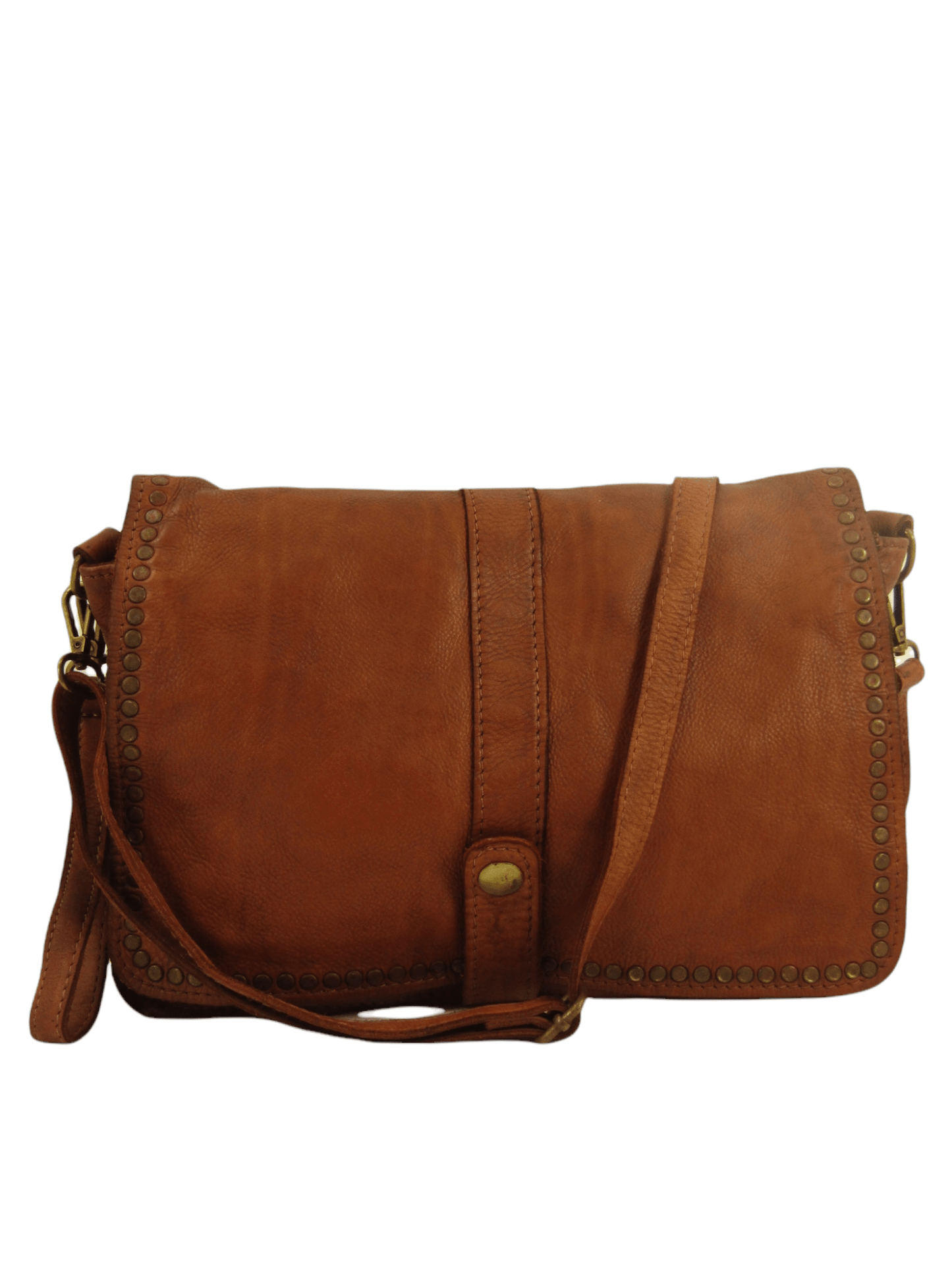 Borsa tracolla e a mano in pelle morbida decorata con borchie Giorgia-Mahzel