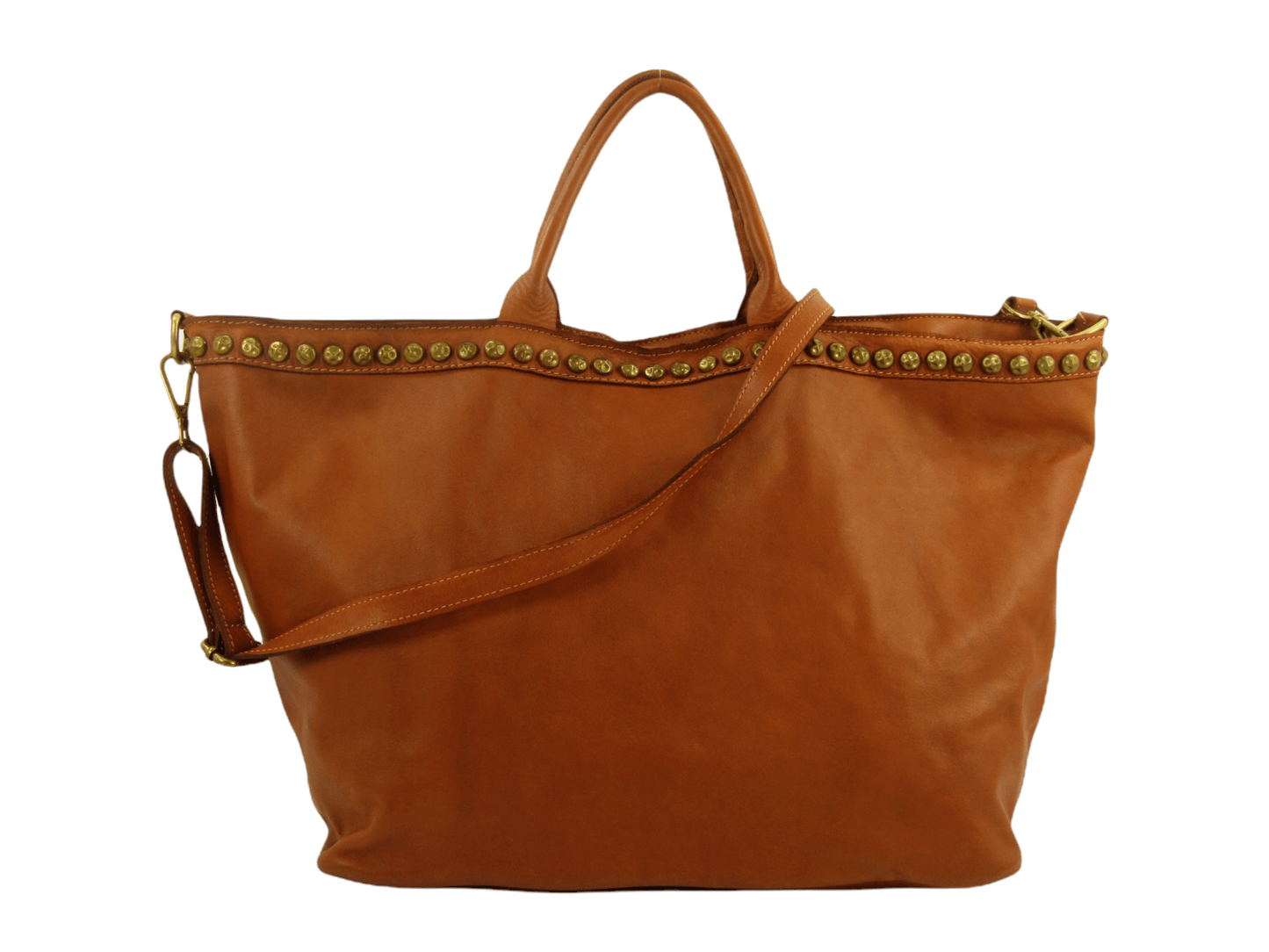 Bauletto grande in pelle morbida Penelope decorato con borchie - Mahzel