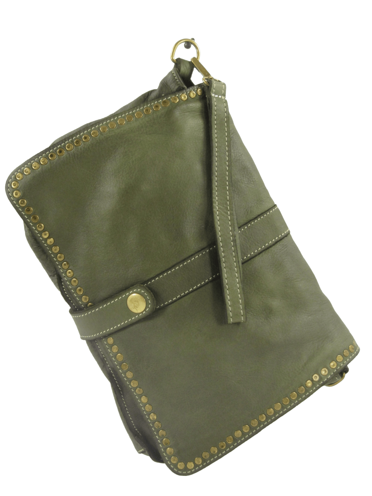 Borsa tracolla e a mano in pelle morbida decorata con borchie Giorgia-Mahzel