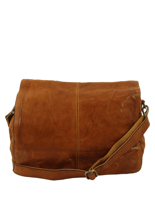 messenger in pelle effetto vintage multi scomparti -Mahzel