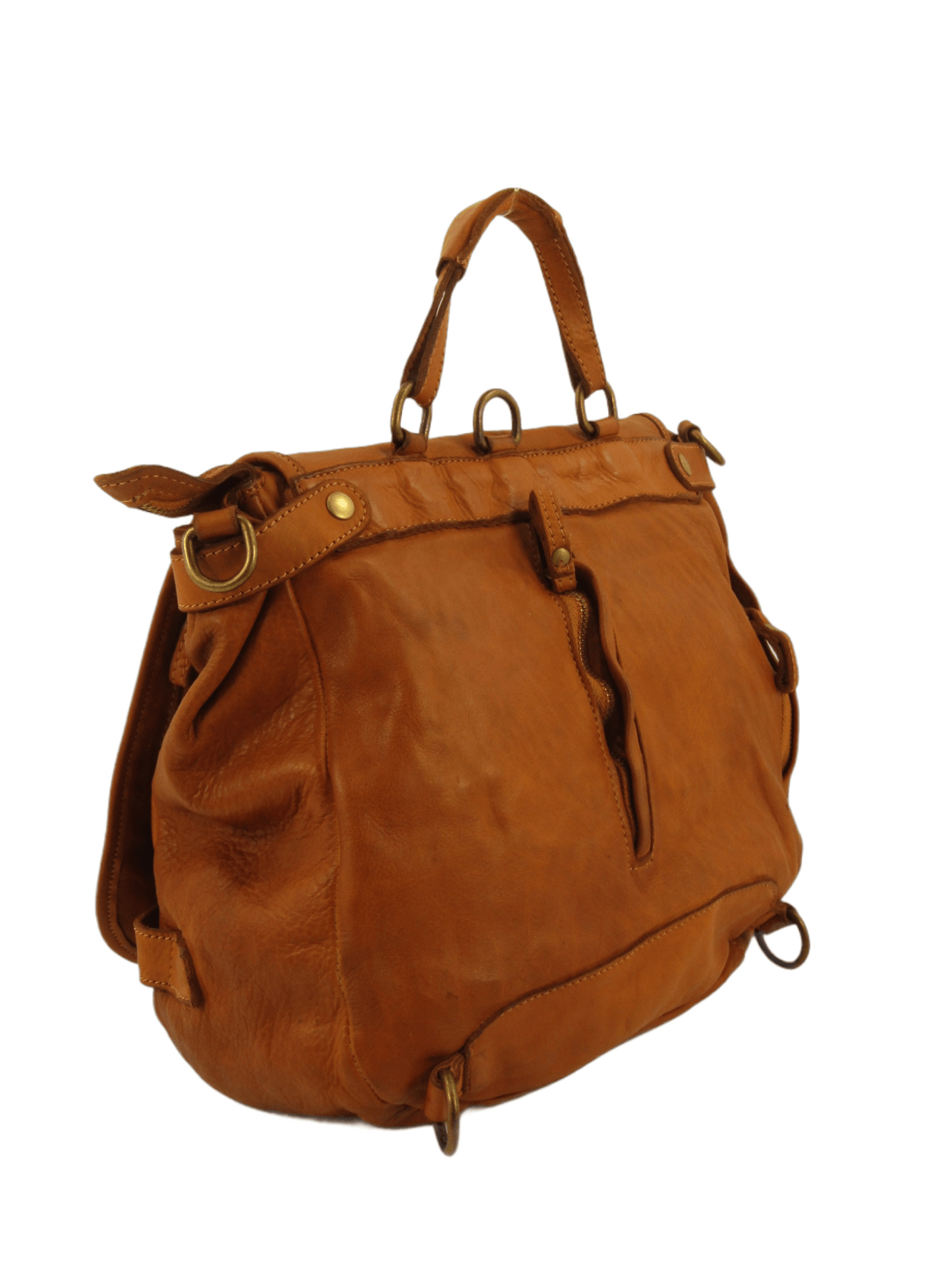 Borsa e zaino Atena vista retro colore marrone