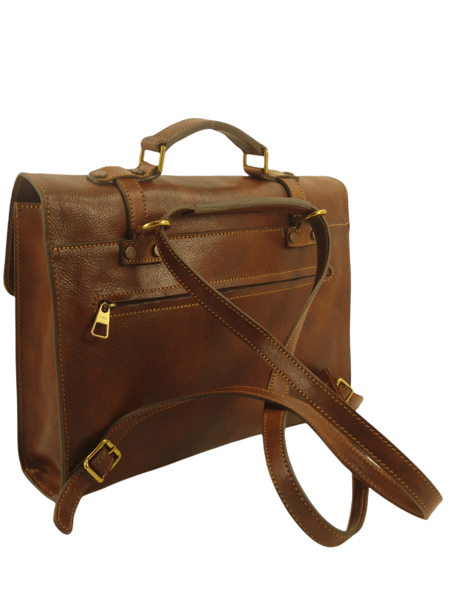 Cartella Zaino Messenger in Cuoio primo fiore conciato al vegetale - Mahzel