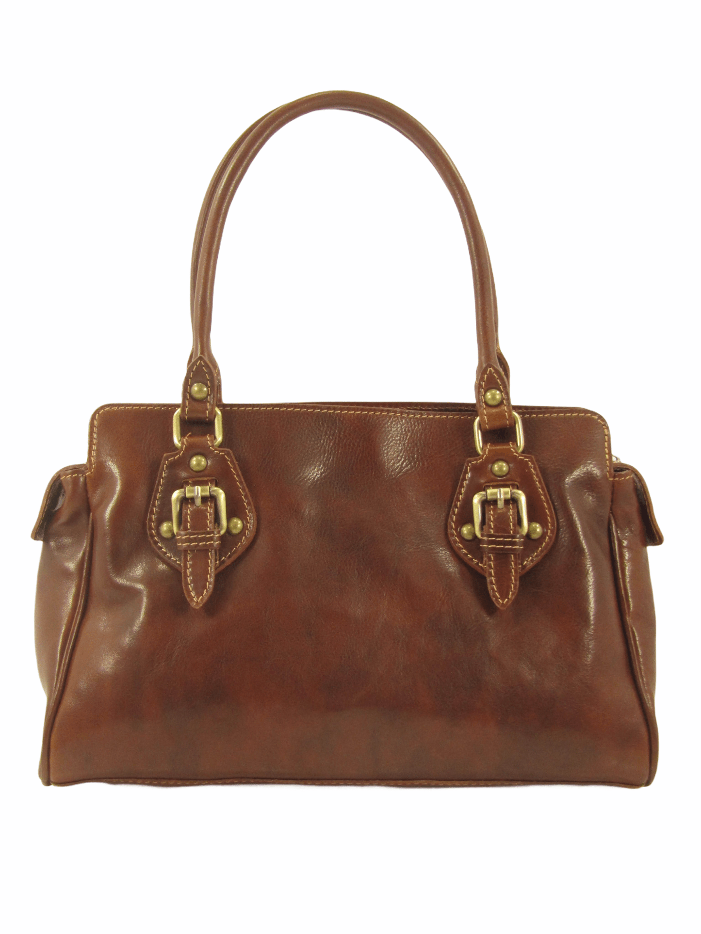 borsa tipo bauletto in cuoio made in italy cuoierie fiorentine marrone