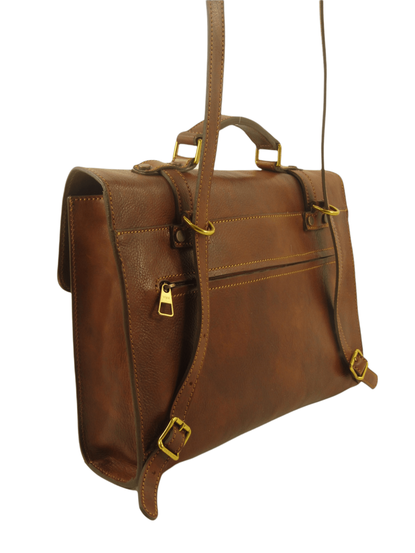 Cartella Zaino Messenger in Cuoio primo fiore conciato al vegetale - Mahzel