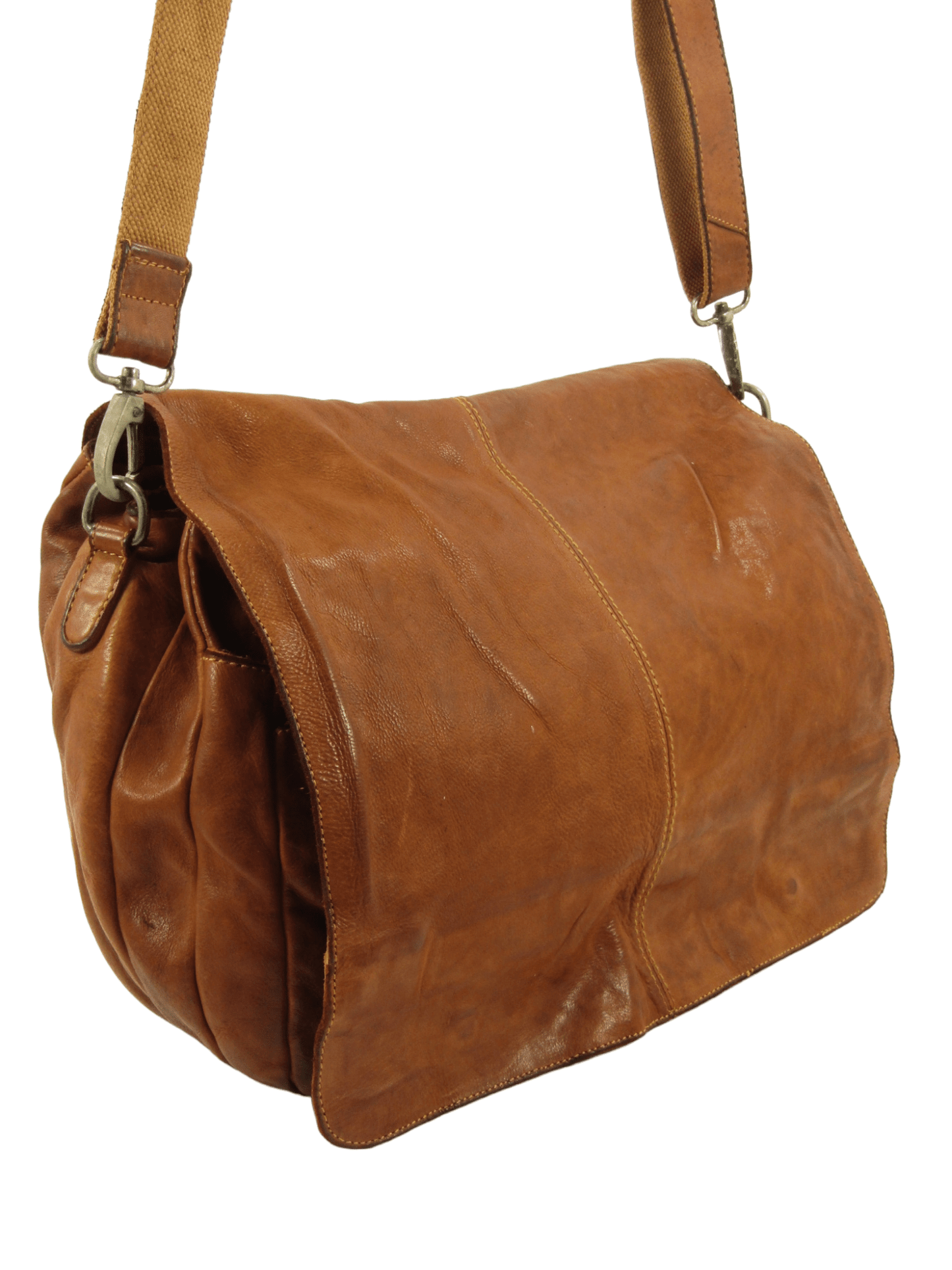 messenger in pelle effetto vintage multi scomparti -Mahzel