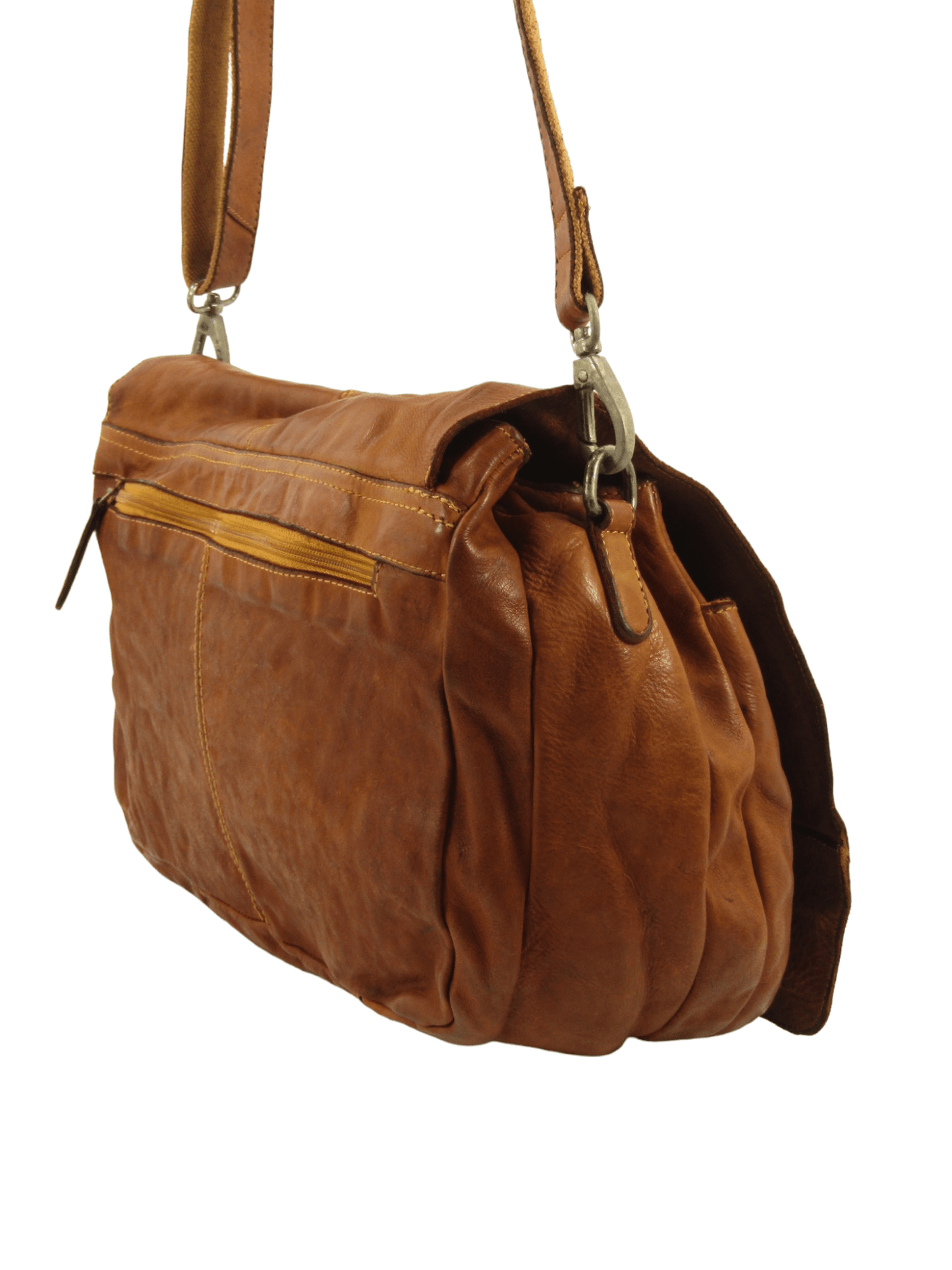 messenger in pelle effetto vintage multi scomparti -Mahzel