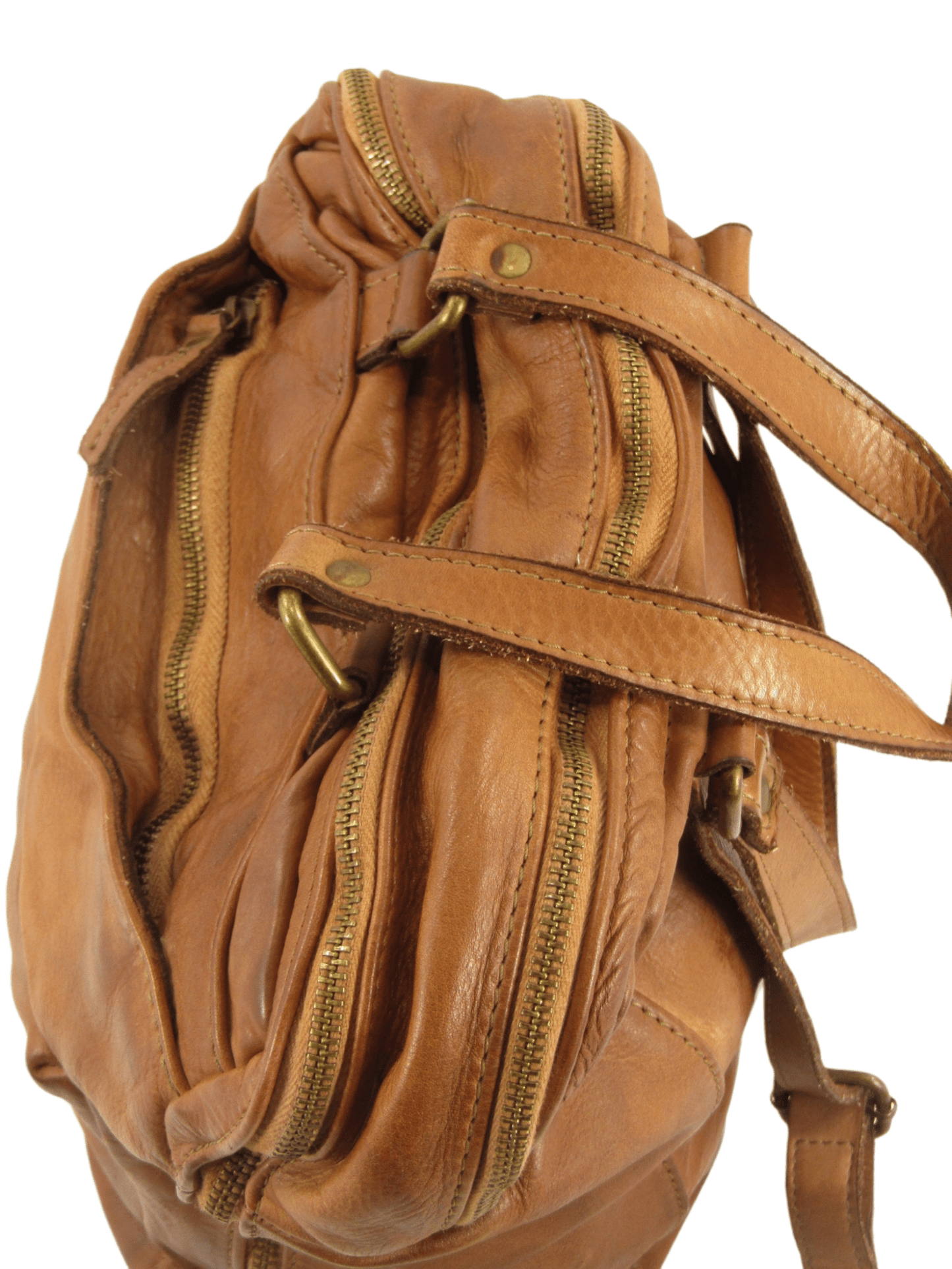 Zaino e cartella in pelle morbida effetto vintage multi scomparti - Mahzel