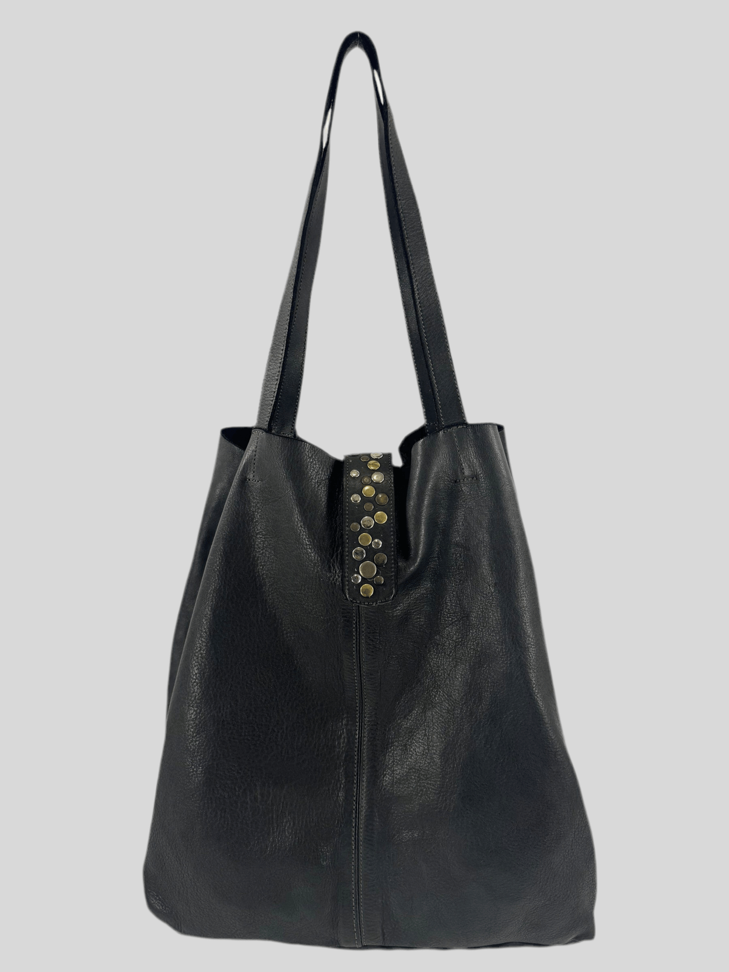 Borsa shopper in pelle morbida tinta in capo effetto vintage - Mahzel