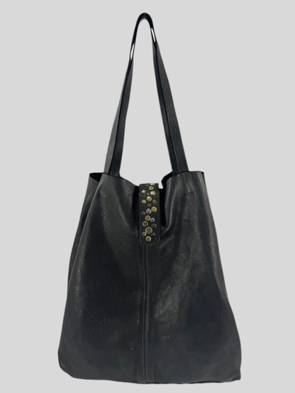 Borsa shopper in pelle morbida tinta in capo effetto vintage - Mahzel