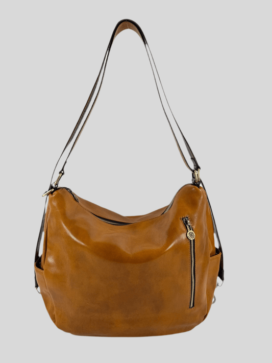 Borsa/ Zaino in cuoio al vegetale-Mahzel