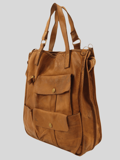 Borsa/cartella tinta in capo in pelle morbida Iris-Mahzel