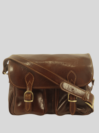 Messenger bag in cuoio con tracolla larga - Mahzel
