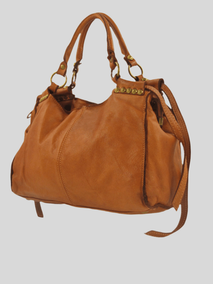 Bauletto in pelle decorato con laccetti e borchie - Mahzel