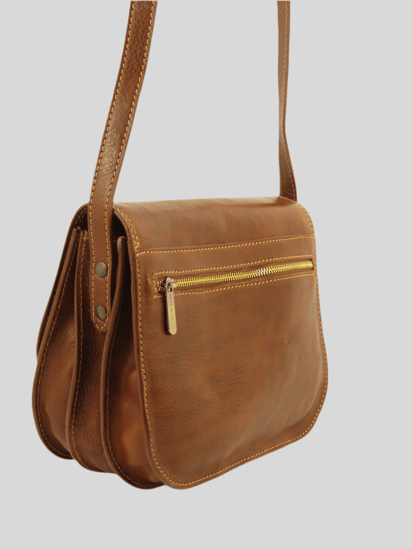 Messenger bag in cuoio conciato al vegetale - Mahzel