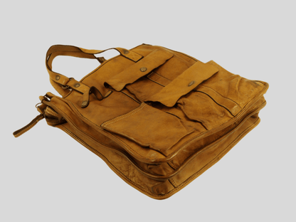 Borsa/cartella tinta in capo in pelle morbida Iris-Mahzel