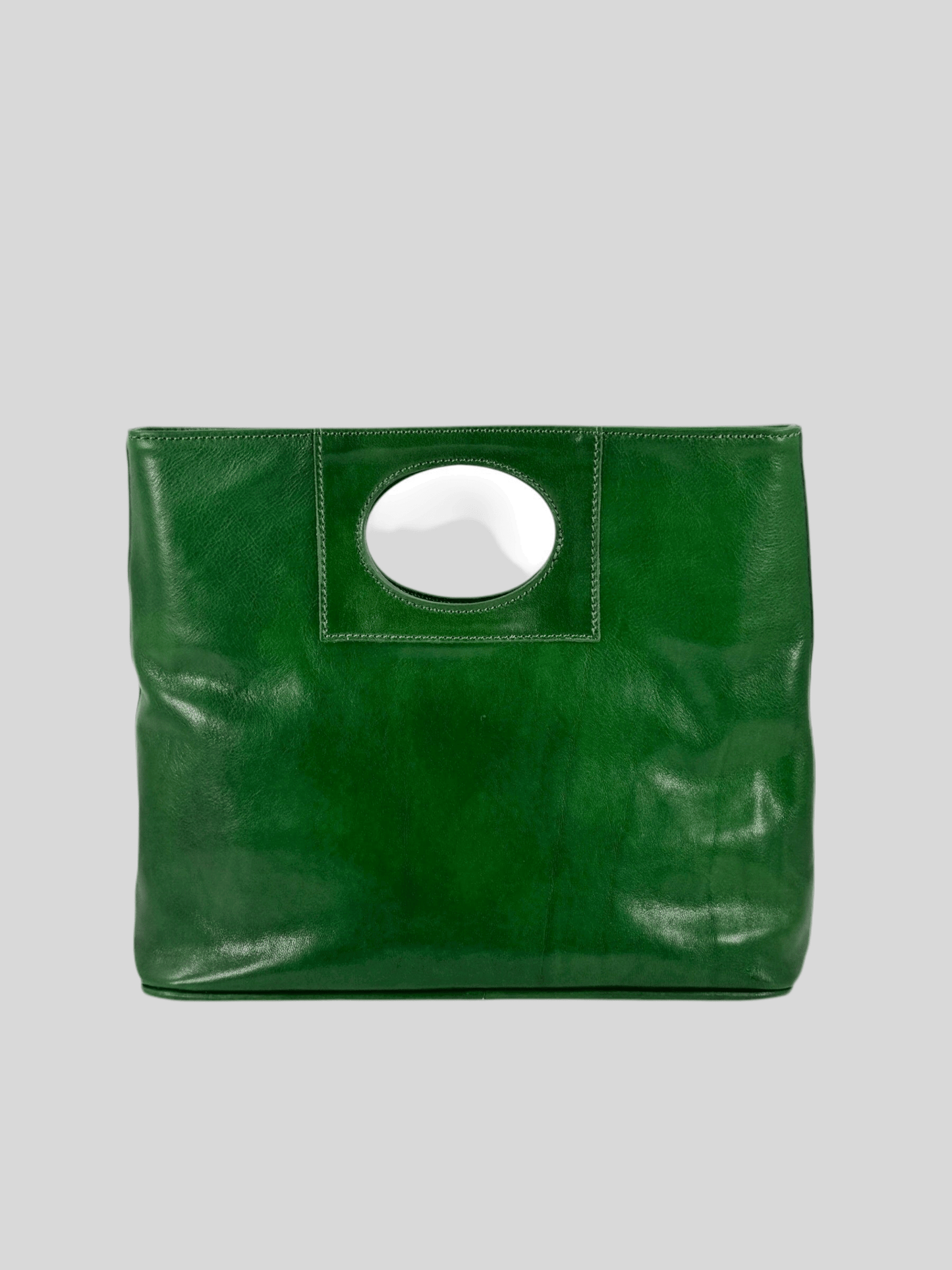Borsa in Cuoio conciato al vegetale, interno tre scomparti, dalla linea classica - Mahzel