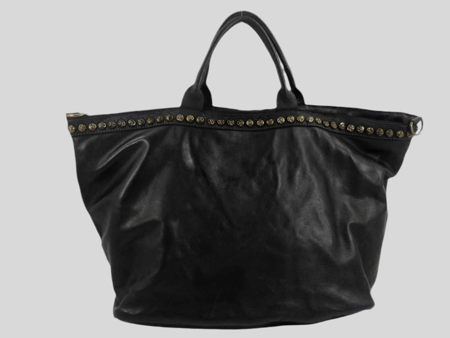 Bauletto grande in pelle morbida Penelope decorato con borchie - Mahzel
