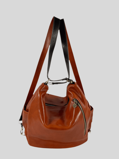 Borsa/ Zaino in cuoio al vegetale-Mahzel