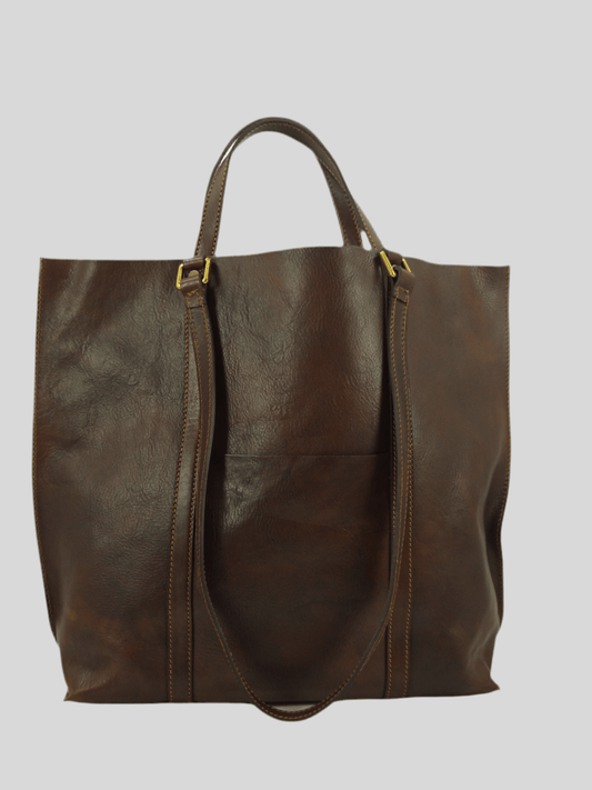 Shopper cuoio con doppio manico | Mahzel
